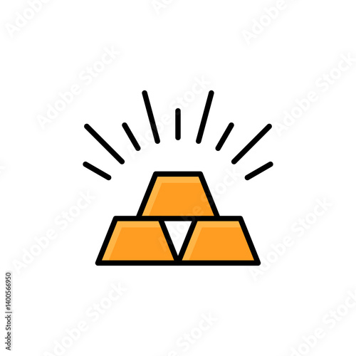 Gold Bar Icon Vector. Gold Bar Vector Icon in line style design. Symbol of Gold Bar. Vector illustration.