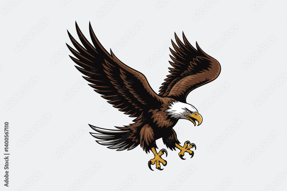 Obraz premium flying eagle illustration vector