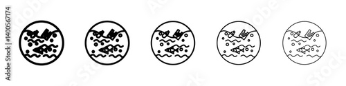 ocean pollution icon Symbol mark in Outline style
