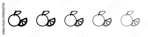 Orange fruit icon Symbol mark in Outline style