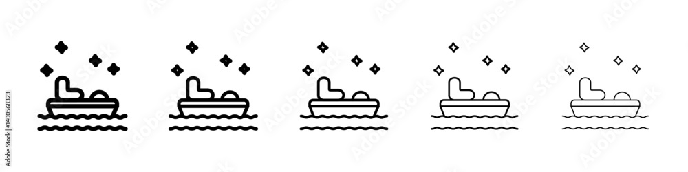 pedalo icon Symbol mark in Outline style pedalo icon Symbol mark in Outline style