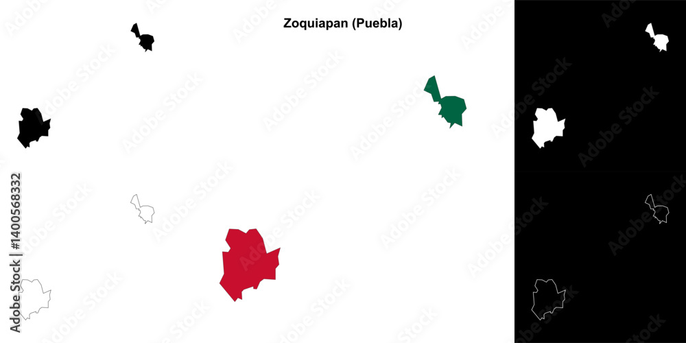 Zoquiapan municipality (Puebla) outline map set Zoquiapan municipality (Puebla) outline map set