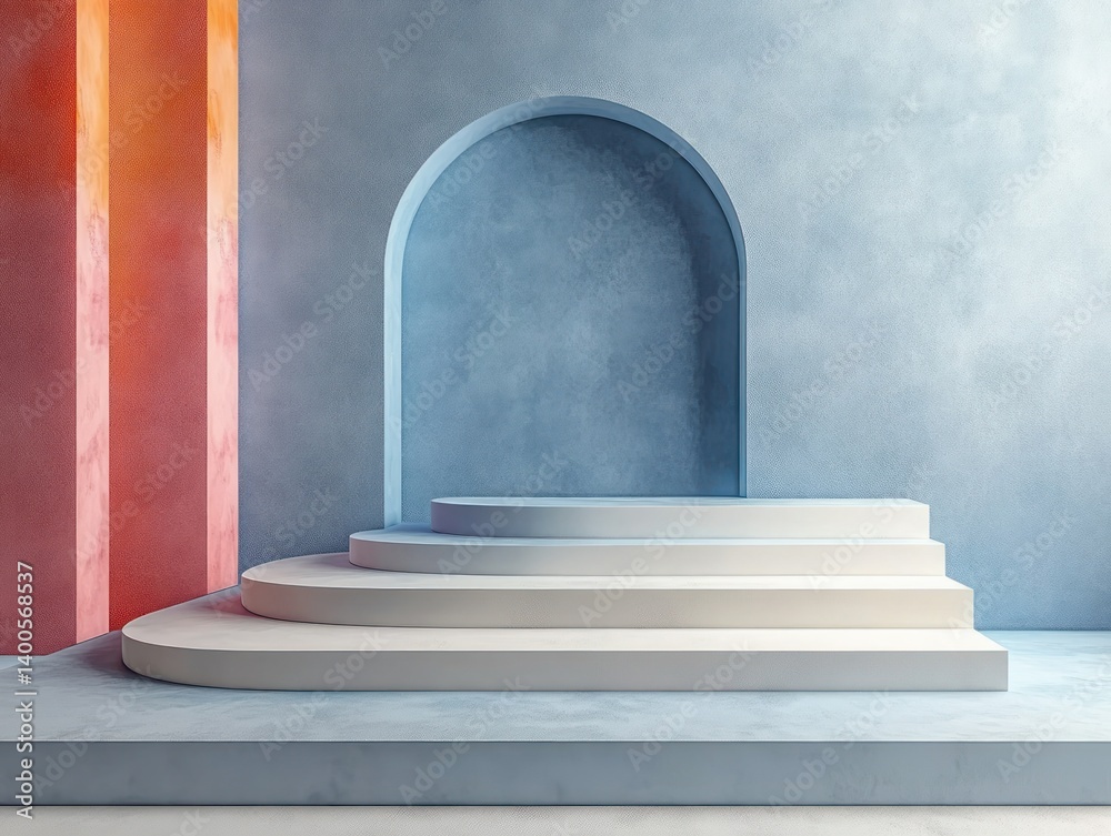 Abstract Modern Art Exhibition Space Soft Pastel Geometric Shapes Minimalist Design Abstract Modern Art Exhibition Space Soft Pastel Geometric Shapes Minimalist Design