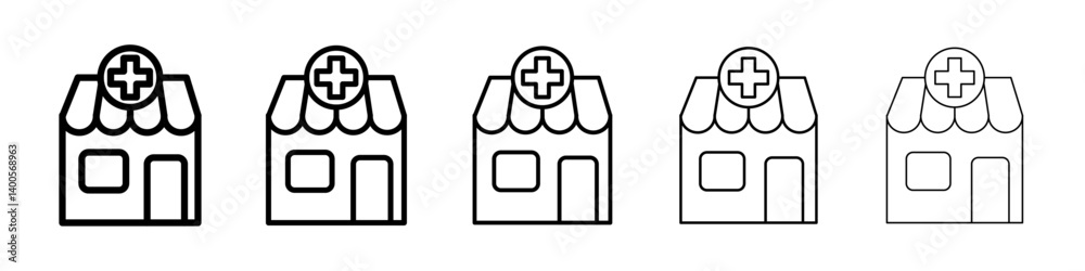 Pharmacy icon Symbol mark in Outline style Pharmacy icon Symbol mark in Outline style