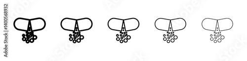 Pharmaceutical capsule icon Symbol mark in Outline style