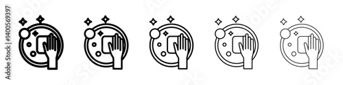 Plate washing icon Symbol mark in Outline style