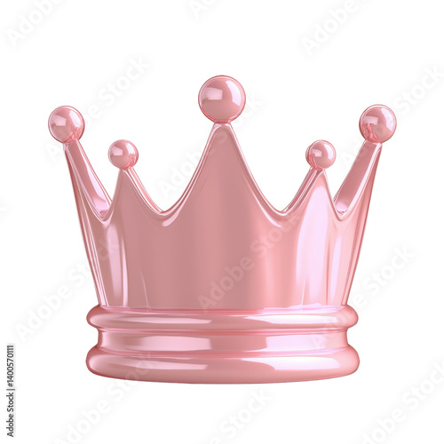 Elegant Pink Crown on White Background for Royalty and Majesty Themes