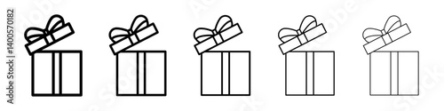 Present gift box icon Symbol mark in Outline style