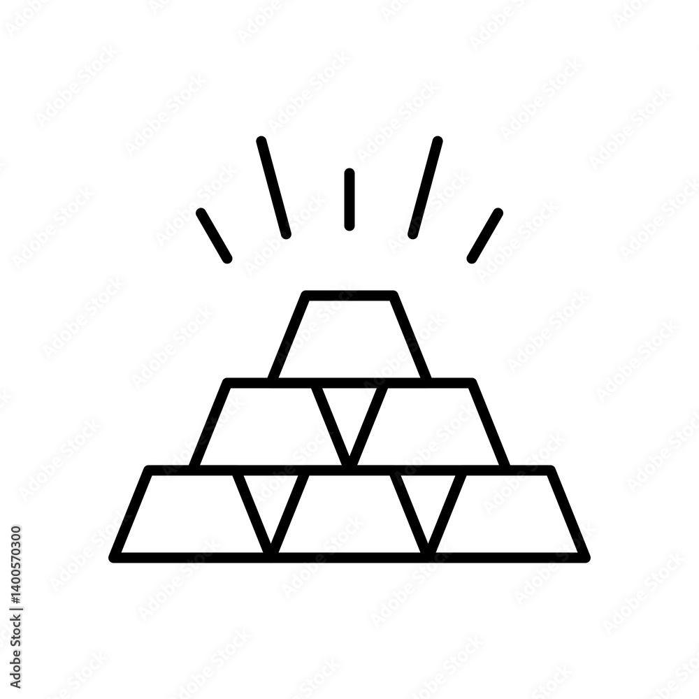 Gold Bar Icon Vector. Gold Bar Vector Icon in line style design. Symbol of Gold Bar. Vector illustration. Gold Bar Icon Vector. Gold Bar Vector Icon in line style design. Symbol of Gold Bar. Vector illustration.