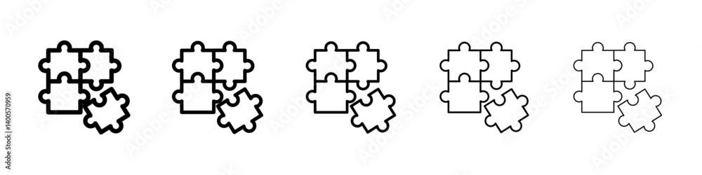 Puzzle icon Symbol mark in Outline style Puzzle icon Symbol mark in Outline style