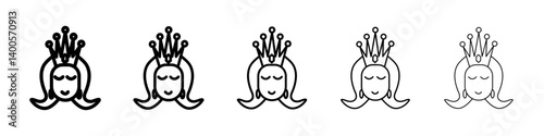 Queen icon Symbol mark in Outline style
