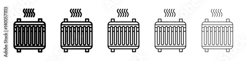 Radiator icon Symbol mark in Outline style