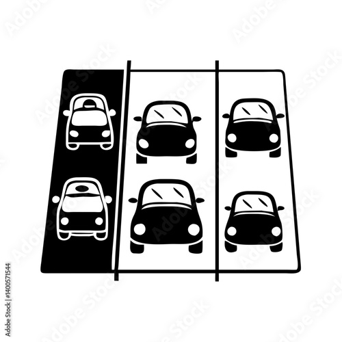 parking lot icon, parking lot silhouette vector illustration-simple silhouette illustration of parking lot, perfect for parking lot logos and icons