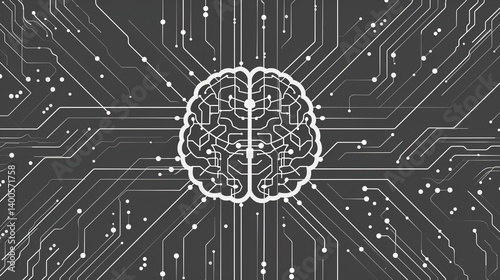 Obraz na płótnie AI Algorithm - Line Background: Unveiling the Visual Tapestry of Computational Intelligence w salonie