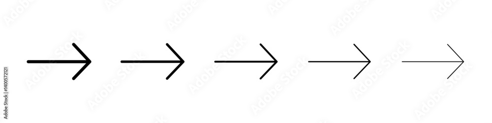 Right arrow icon Symbol mark in Outline style Right arrow icon Symbol mark in Outline style