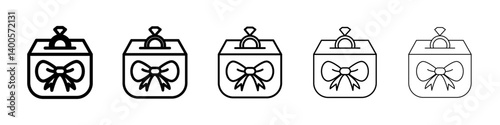 Ring box icon Symbol mark in Outline style