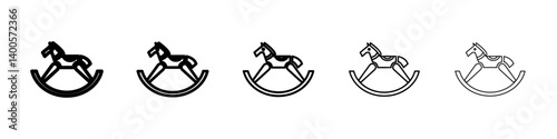 ROCKING HORSE Symbol mark in Outline style