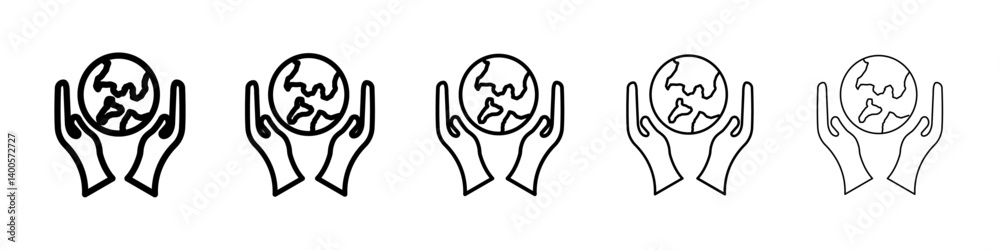 Save the world icon Symbol mark in Outline style Save the world icon Symbol mark in Outline style