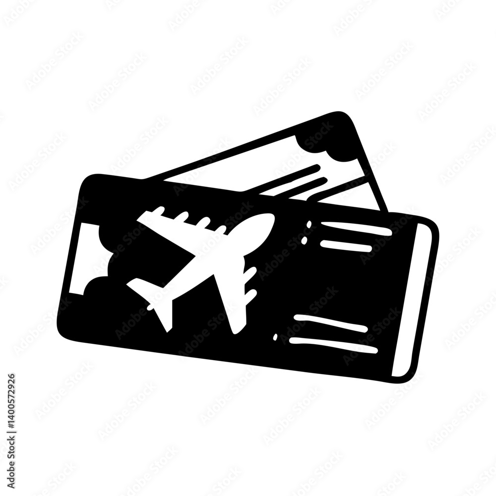plane ticket icon, plane ticket silhouette vector illustration-simple silhouette illustration of plane ticket, perfect for plane ticket logos and icons