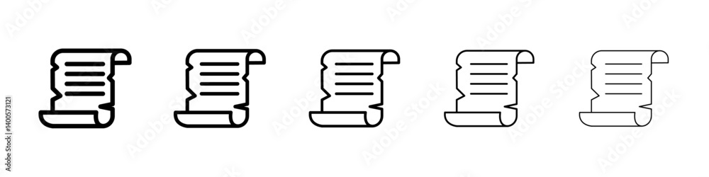 Scroll papyrus paper icon Symbol mark in Outline style Scroll papyrus paper icon Symbol mark in Outline style