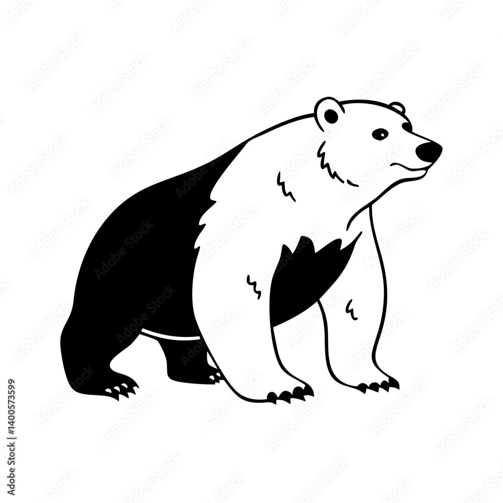 Obraz premium polar bear icon, polar bear silhouette vector illustration-simple silhouette illustration of polar bear, perfect for polar bear logos and icons