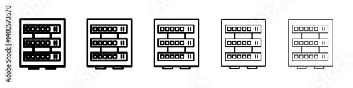 Server rack icon Symbol mark in Outline style