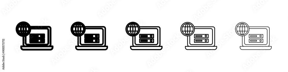Shared hosting icon Symbol mark in Outline style