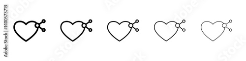 Sharing love icon Symbol mark in Outline style