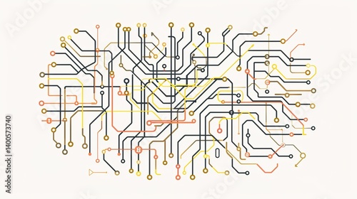 Obraz na płótnie AI Algorithm - Line Background: Unveiling the Visual Tapestry of Computational Intelligence w salonie