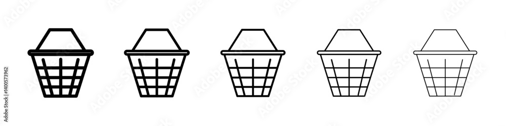 Shopping basket icon Symbol mark in Outline style Shopping basket icon Symbol mark in Outline style