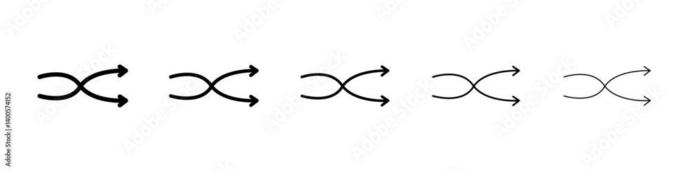 Shuffle arrow icon Symbol mark in Outline style Shuffle arrow icon Symbol mark in Outline style