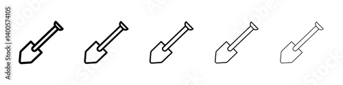 Shovel icon Symbol mark in Outline style