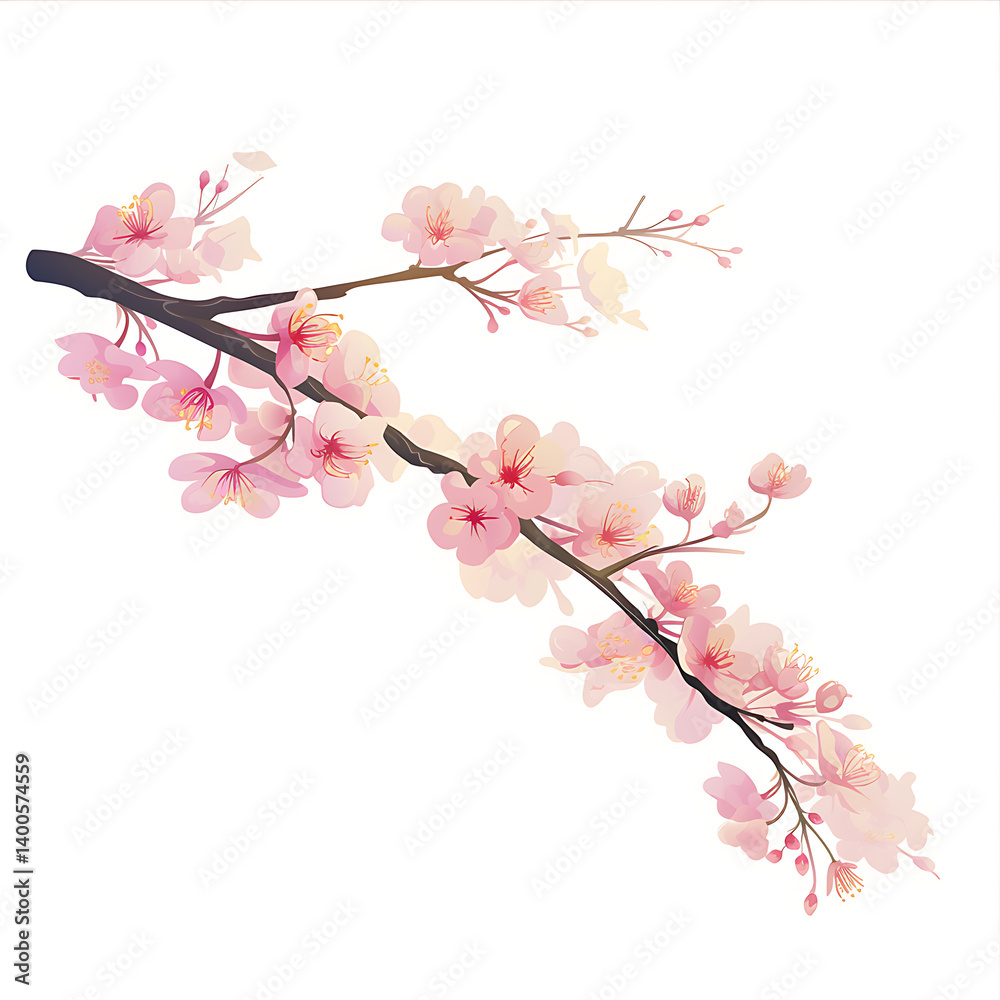 Obraz premium Floral flower vector Illustrations on white background