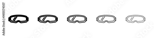 Ski goggles icon Symbol mark in Outline style