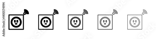 smart Plug icon Symbol mark in Outline style