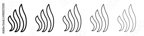 Smoke steam silhouette icon Symbol mark in Outline style