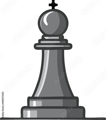 Elegant and Minimal Chess King Icon with a Cross on Top  Monochromatic Vector Graphic for Strategy Games, Apps, and Board Game Designs