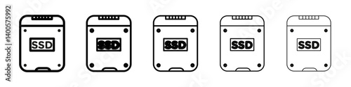 SSD icon Symbol mark in Outline style