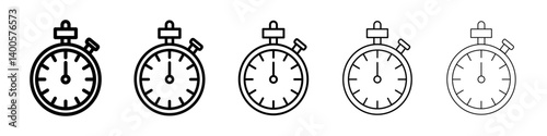 Stop watch icon Symbol mark in Outline style