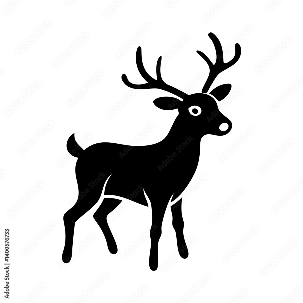 reindeer icon, reindeer silhouette vector illustration-simple silhouette illustration of reindeer, perfect for reindeer logos and icons reindeer icon, reindeer silhouette vector illustration-simple silhouette illustration of reindeer, perfect for reindeer logos and icons