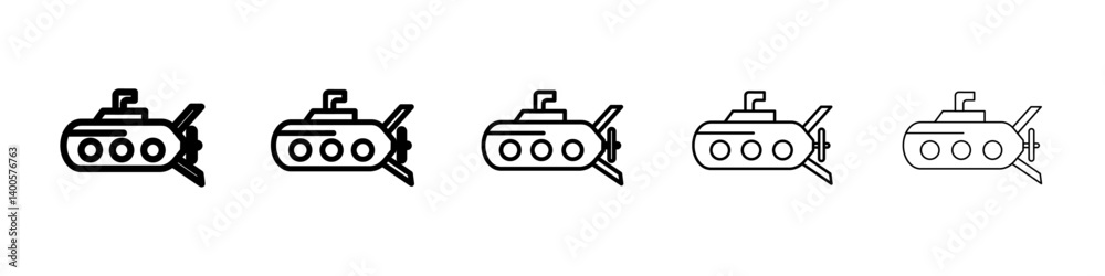 Submarine icon Symbol mark in Outline style Submarine icon Symbol mark in Outline style
