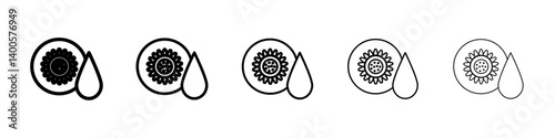 Sunflower oil icon Symbol mark in Outline style
