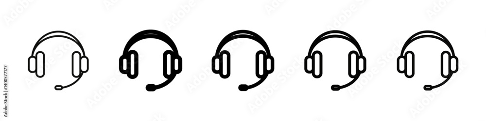 Support service headset icon Symbol mark in Outline style Support service headset icon Symbol mark in Outline style