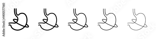 Supports digestive health icon Symbol mark in Outline style