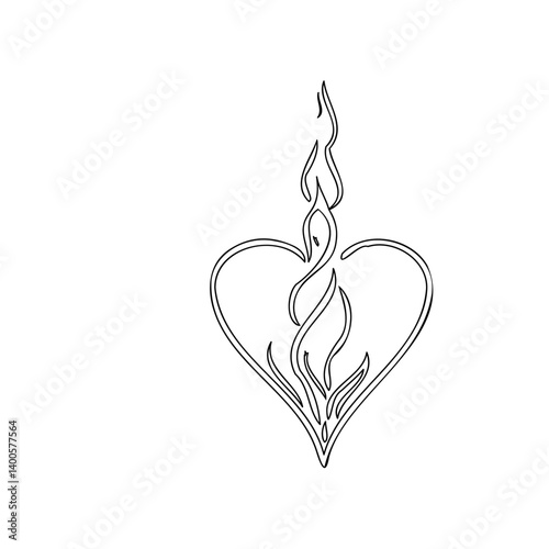Heart Enflamed: Symbol of Passion and Devotion 