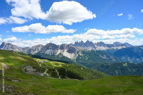 Hiking trail above  Brixen (Bressanone) and the Plose mountain station in South Tyrol (Alto Adige)