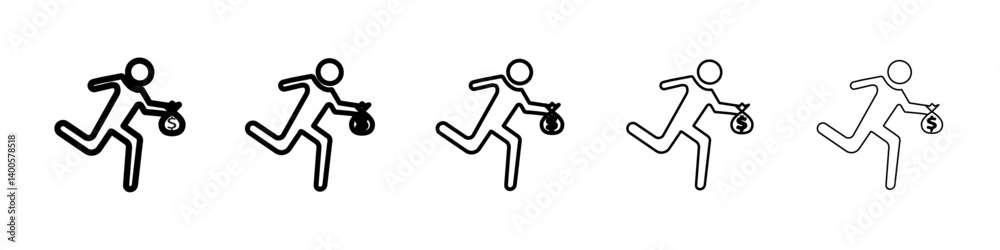 Thief icon Symbol mark in Outline style Thief icon Symbol mark in Outline style