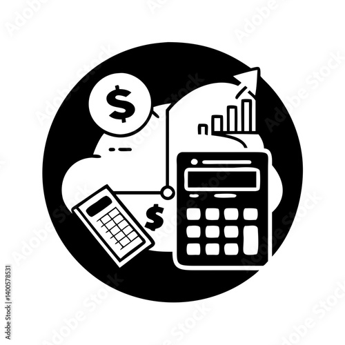 roi calculation icon, roi calculation silhouette vector illustration-simple silhouette illustration of roi calculation, perfect for roi calculation logos and icons