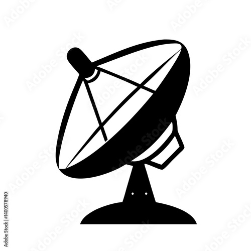 satellite dish icon, satellite dish silhouette vector illustration-simple silhouette illustration of satellite dish, perfect for satellite dish logos and icons