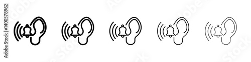 Tinnitus awareness icon Symbol mark in Outline style